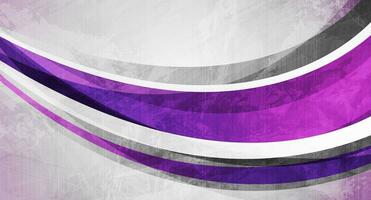 Violet and grey grunge waves abstract material background vector