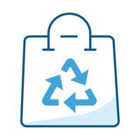 Recycled Bag Icon. This icon represents a bag made from recycled materials, highlighting its eco-friendly and sustainable characteristics. vector