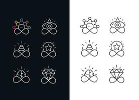 Infinity Inspired Logos Collection. These logos beautifully embody the ideas of eternal harmony, endless unity, and infinite diversity. vector