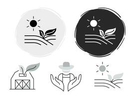 This icon represents products that are sourced directly from farms, emphasizing their freshness and field-to-table quality. vector