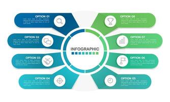 8 process infographic design template for business. Business presentation, and organization. Vector illustration.