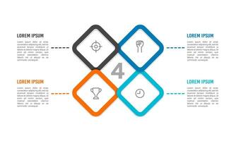 4-element infographic steps or option to success. Vector illustration.