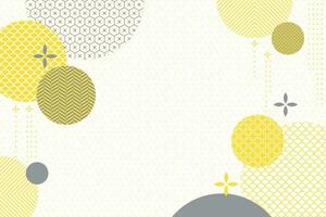 A yellow and gray background with circles and dots vector