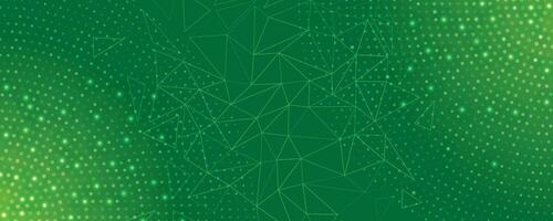 Abstract green background with dots and lines vector