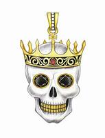 Jewelry design king skull pendant hand drawing and painting make graphic vector. vector