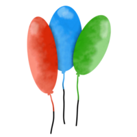 Colors balloons hand drawing water color style png