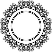 Round frame with decorative elements. Vector illustration.