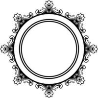 Round frame with decorative elements. Vector illustration.