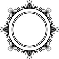 Round frame with decorative elements. Vector illustration.