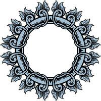 Round frame with decorative elements. Vector illustration.