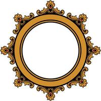 Round frame with decorative elements. Vector illustration.