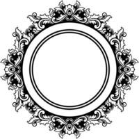 Round frame with decorative elements. Vector illustration.