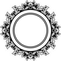 Round frame with decorative elements. Vector illustration.