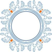 Round frame with decorative elements. Vector illustration.