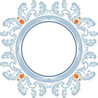 Round frame with decorative elements. Vector illustration.