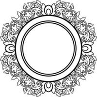 Round frame with decorative elements. Vector illustration.