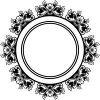 Round frame with decorative elements. Vector illustration.