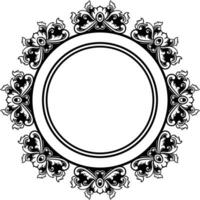 Round frame with decorative elements. Vector illustration.