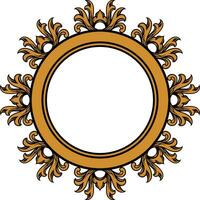 Round frame with decorative elements. Vector illustration.