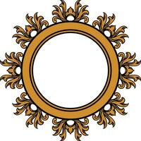 Round frame with decorative elements. Vector illustration.