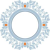 Round frame with decorative elements. Vector illustration.