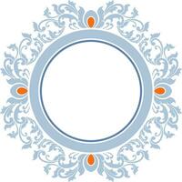 Round frame with decorative elements. Vector illustration.