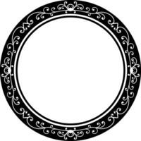 Round frame with decorative elements. Vector illustration.