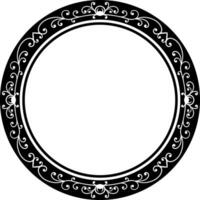 Round frame with decorative elements. Vector illustration.