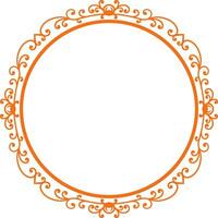 Round frame with decorative elements. Vector illustration.