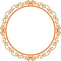 Round frame with decorative elements. Vector illustration.