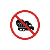 No dumping allowed icon sign symbol isolated on white background. No dump truck icon vector