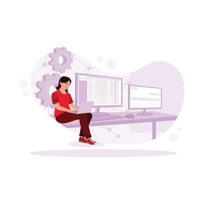 Female Programmer Vector Art, Icons, and Graphics for Free Download