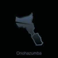 map City of Onohazumba design template, vector symbol, sign, outline illustration.