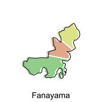 mapa ciudad de fanayama mundo mapa internacional vector con contorno diseño plantilla, adecuado para tu empresa