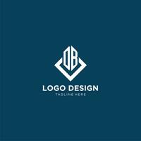 Initial DB logo square rhombus with lines, modern and elegant logo design vector