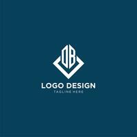 Initial DB logo square rhombus with lines, modern and elegant logo design vector