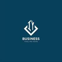 Initial IY logo square rhombus with lines, modern and elegant logo design vector
