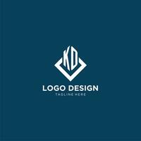 inicial ko logo cuadrado rombo con líneas, moderno y elegante logo diseño vector