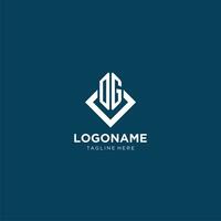 Initial DG logo square rhombus with lines, modern and elegant logo design vector