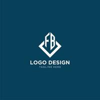 inicial pensión completa logo cuadrado rombo con líneas, moderno y elegante logo diseño vector