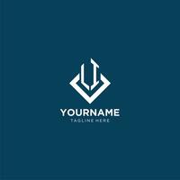 Initial LI logo square rhombus with lines, modern and elegant logo design vector