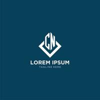 Initial CN logo square rhombus with lines, modern and elegant logo design vector