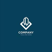 Initial QJ logo square rhombus with lines, modern and elegant logo design vector