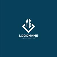 Initial YG logo square rhombus with lines, modern and elegant logo design vector
