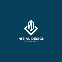 Initial RD logo square rhombus with lines, modern and elegant logo design vector