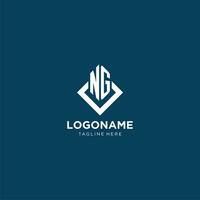 Initial NG logo square rhombus with lines, modern and elegant logo design vector