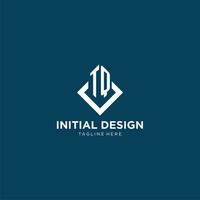 Initial TQ logo square rhombus with lines, modern and elegant logo design vector