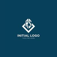 Initial RS logo square rhombus with lines, modern and elegant logo design vector