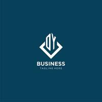 Initial OY logo square rhombus with lines, modern and elegant logo design vector