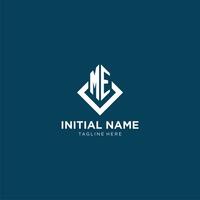 Initial ME logo square rhombus with lines, modern and elegant logo design vector